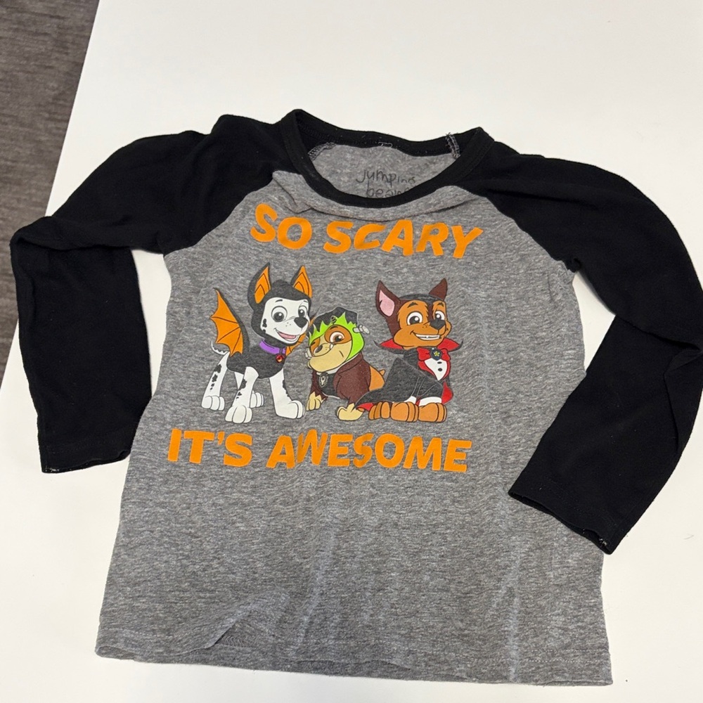Paw Patrol Gray and Black Halloween Tee